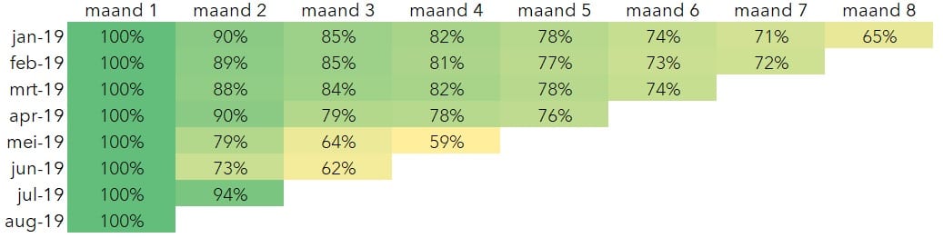 abonnementen metrics; churn cohorten